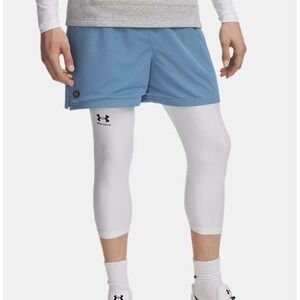 Under Armour XL Men 5" Shorts Teal Green/White Mesh Dry Tech Icon Shorts NWT